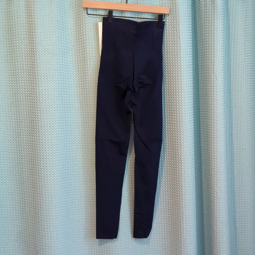 NWT Leonisa Sz S Extra High-Waisted Navy Blue Firm Compression Leggings - Picture 3 of 4